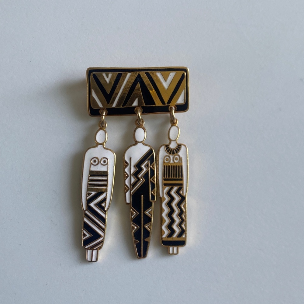 Laurel Burch Vintage Tribal Spirit Brooch